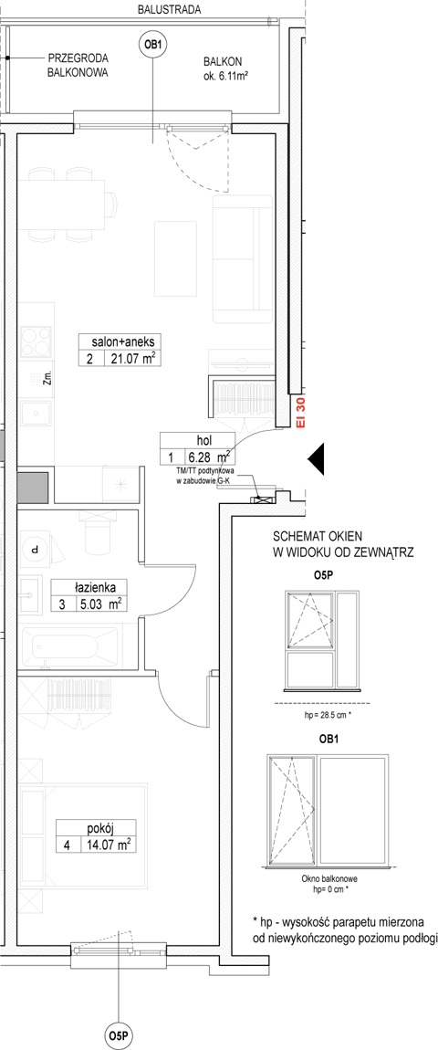 Plan 2 pok. 46m²