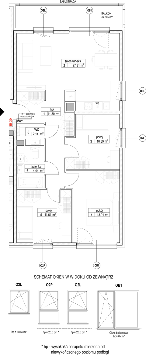 Plan 4 pok. 82m²
