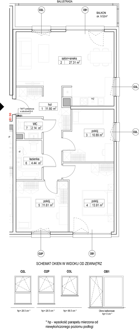 Plan 4 pok. 82m²
