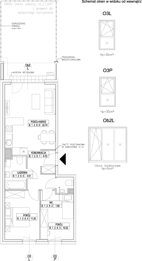 Plan 3 pok. 57m²