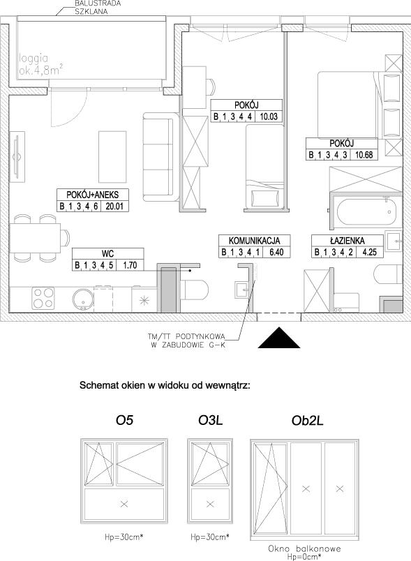 Plan 3 pok. 53m²