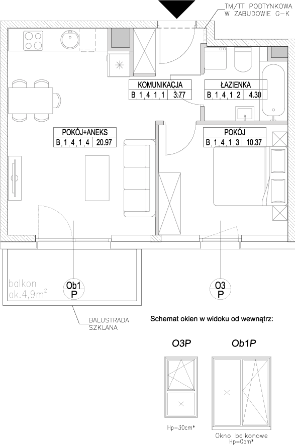 Plan 2 pok. 39m²