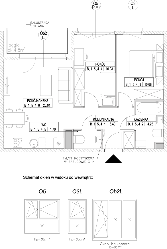 Plan 3 pok. 53m²