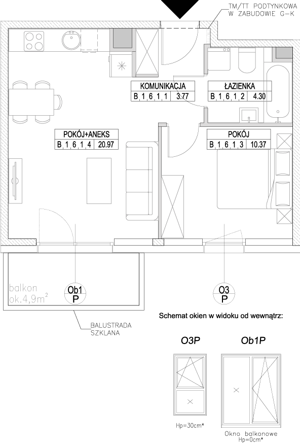 Plan 2 pok. 39m²