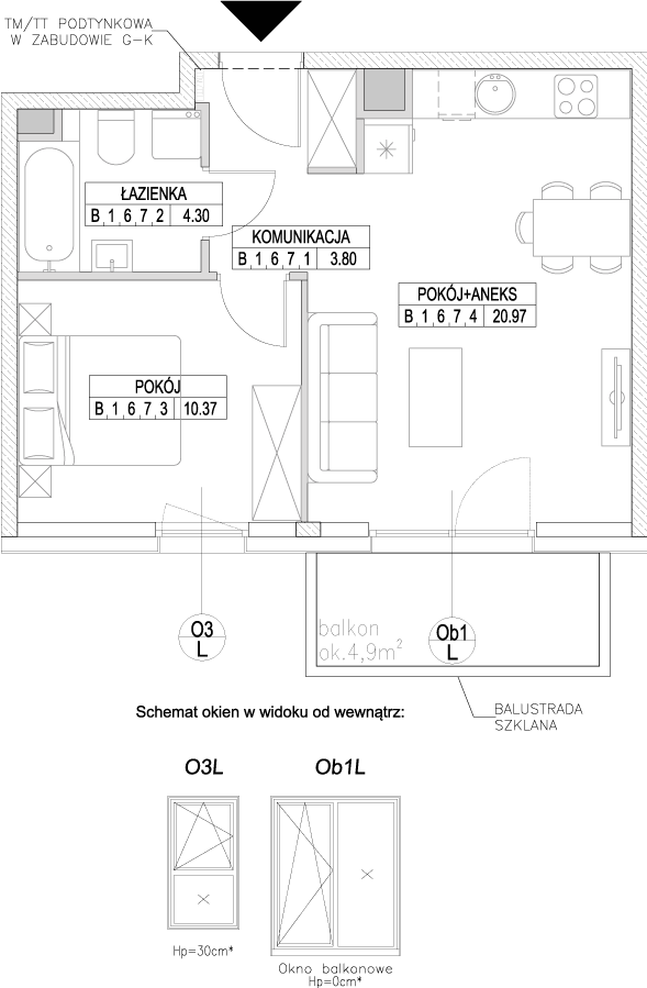 Plan 2 pok. 39m²