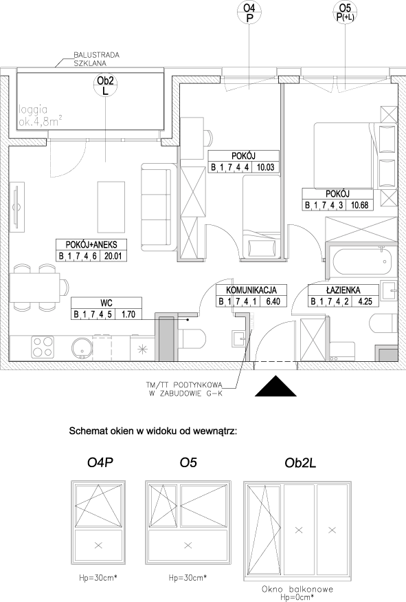 Plan 3 pok. 53m²
