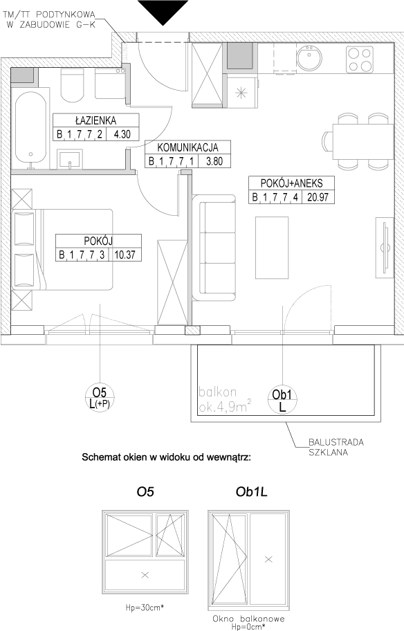 Plan 2 pok. 39m²