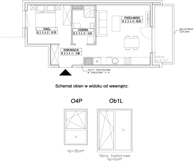 Plan 2 pok. 42m²