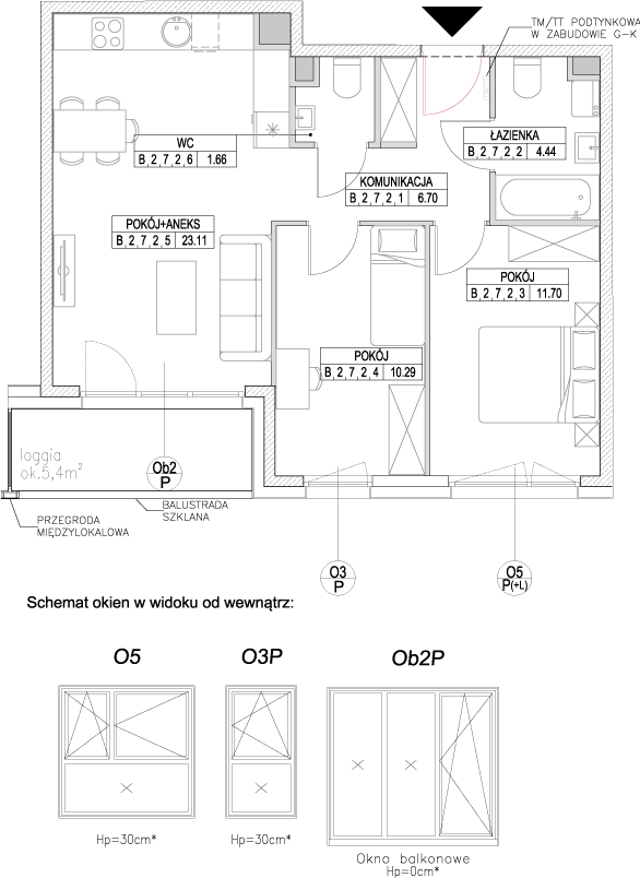 Plan 3 pok. 58m²