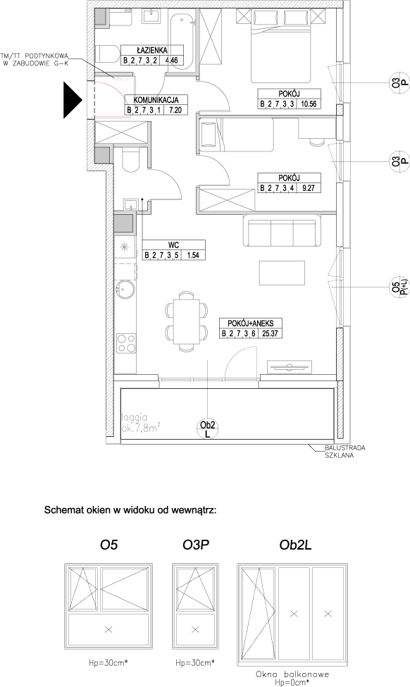 Plan 3 pok. 58m²