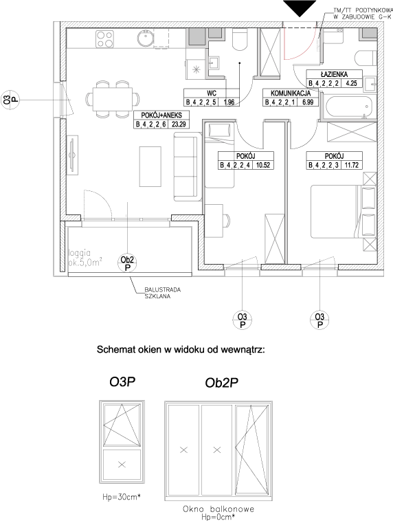 Plan 3 pok. 59m²
