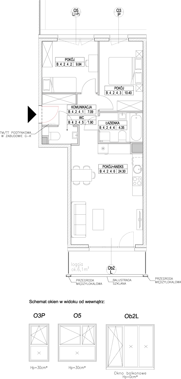 Plan 3 pok. 58m²
