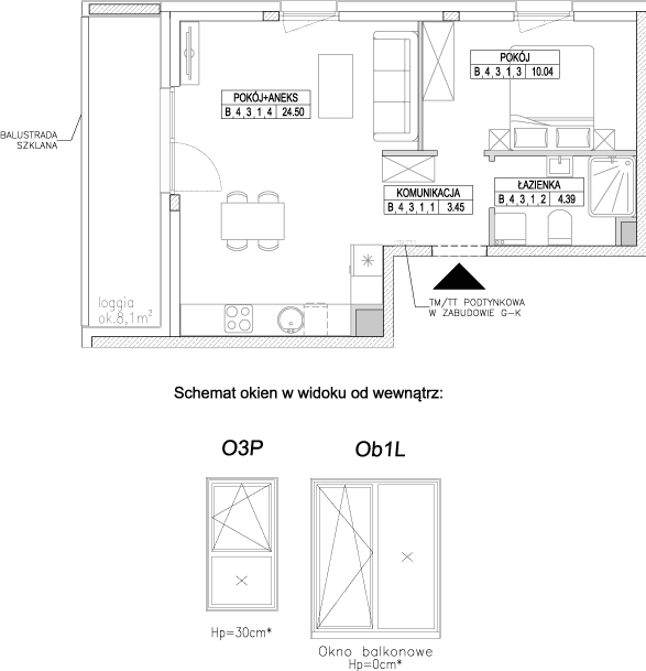 Plan 2 pok. 42m²