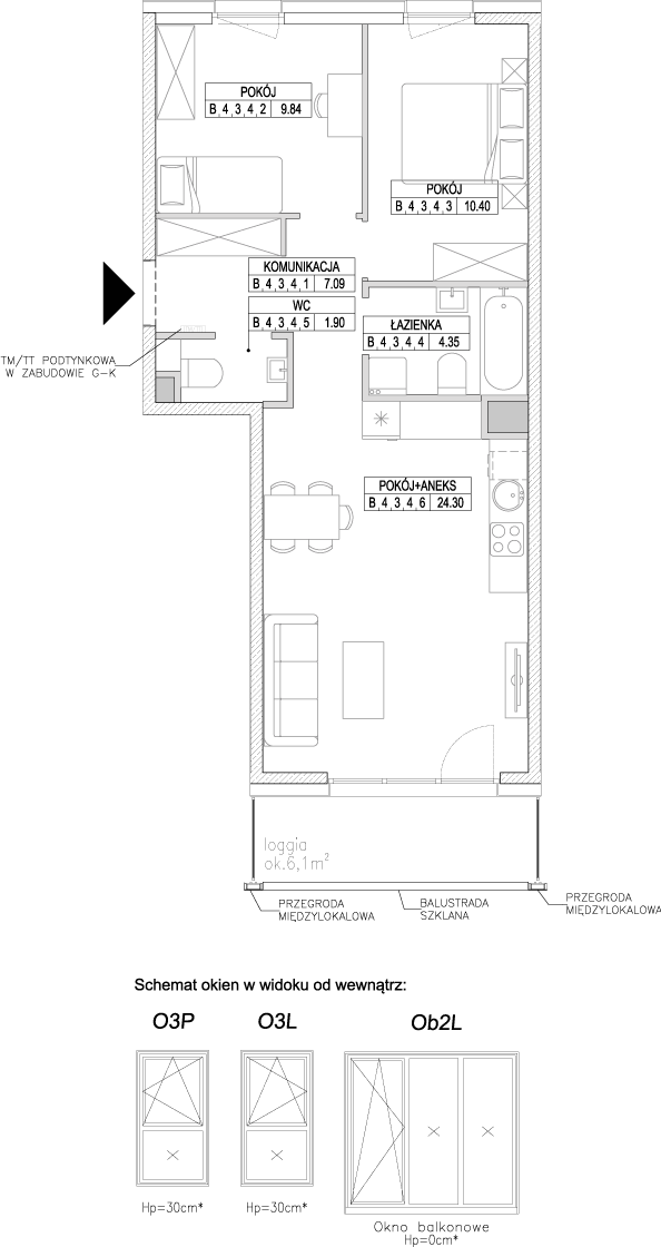 Plan 3 pok. 58m²