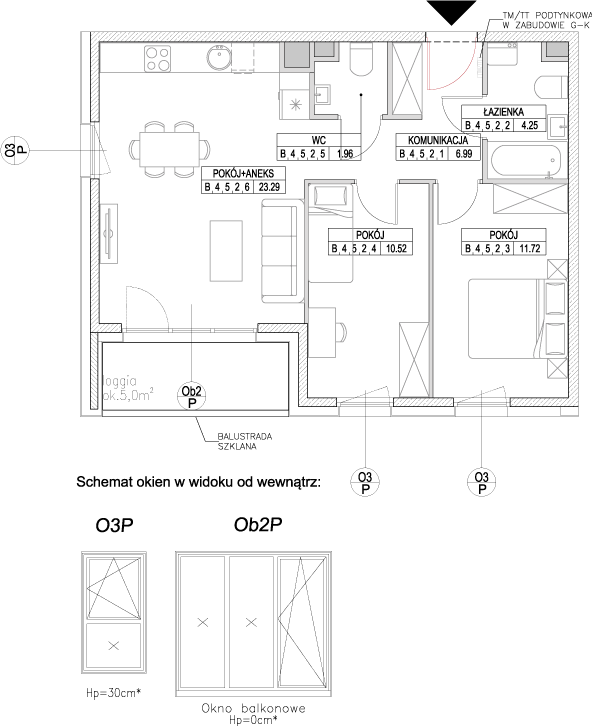 Plan 3 pok. 59m²