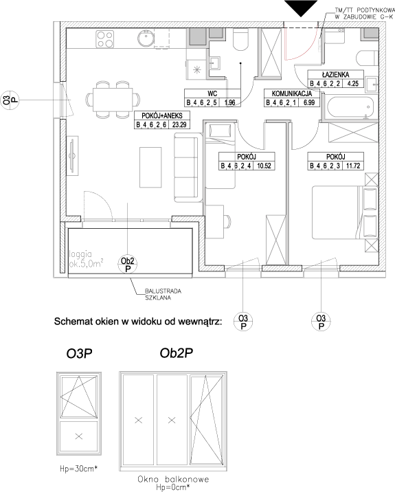 Plan 3 pok. 59m²