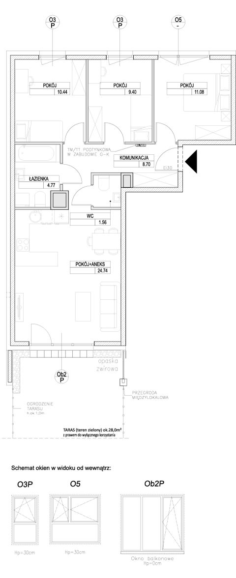 Plan 4 pok. 71m²