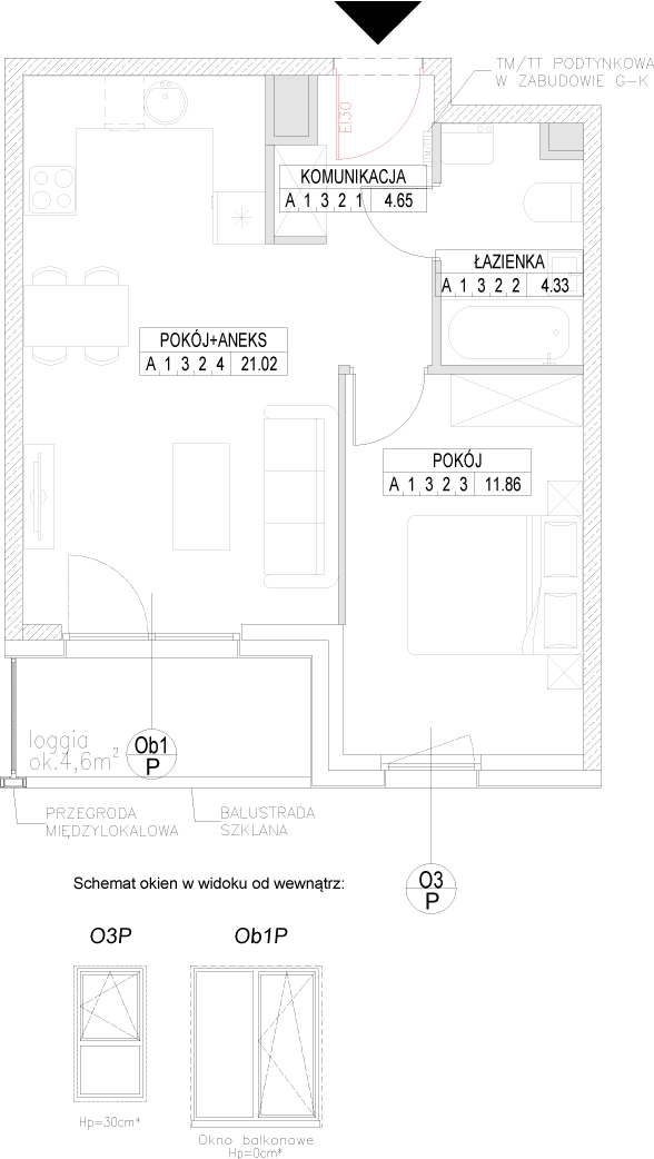 Plan 2 pok. 42m²