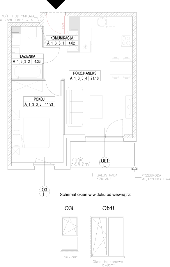 Plan 2 pok. 42m²