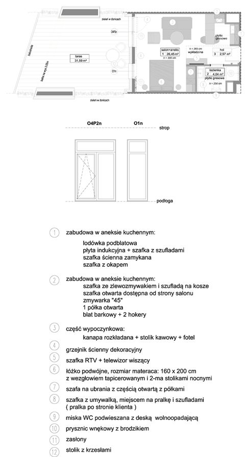 Plan 1 pok. 33m²