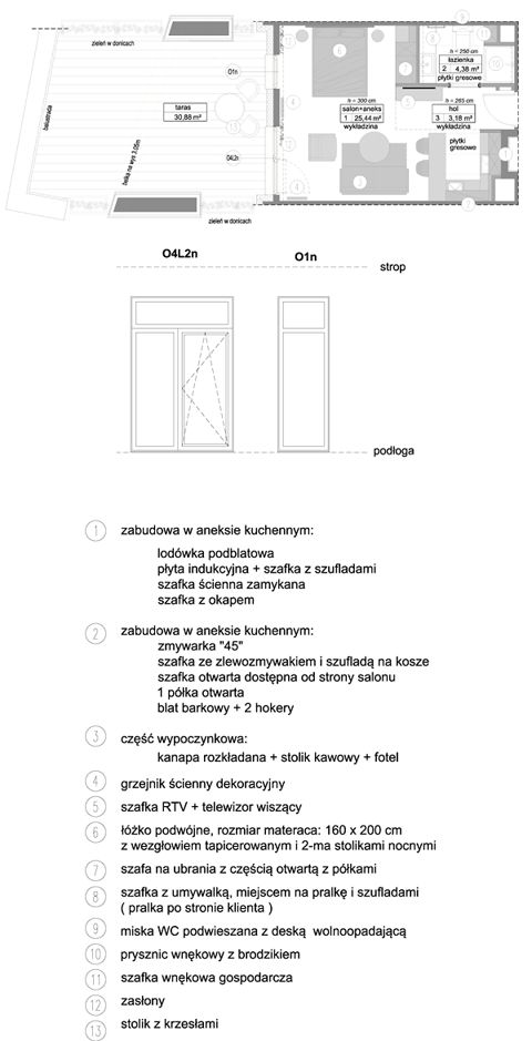 Plan 1 pok. 33m²