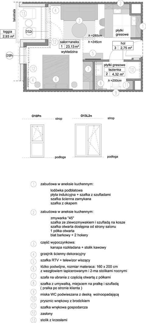 Plan 1 pok. 30m²