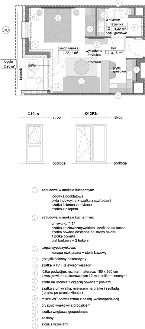 Plan 1 pok. 30m²