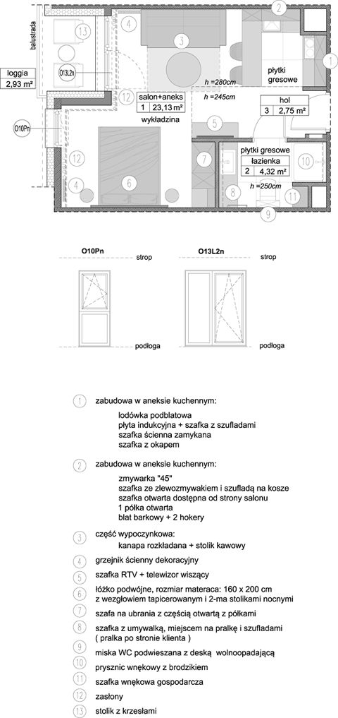 Plan 1 pok. 30m²