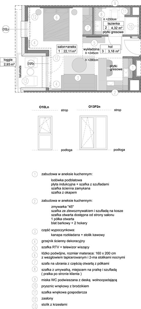 Plan 1 pok. 30m²