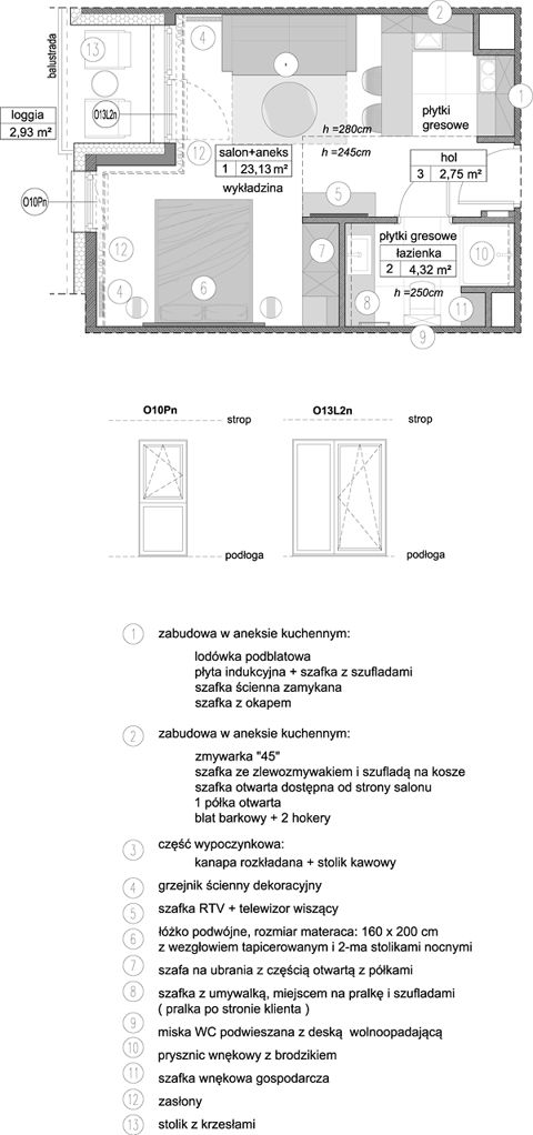 Plan 1 pok. 30m²