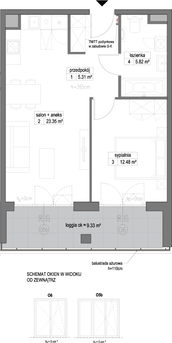 Plan 2 pok. 47m²