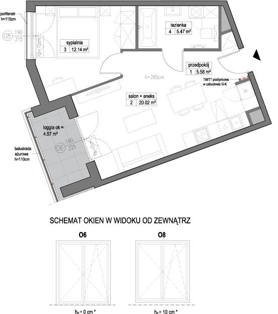 Plan 2 pok. 43m²