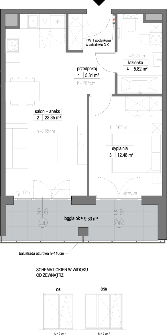 Plan 2 pok. 47m²
