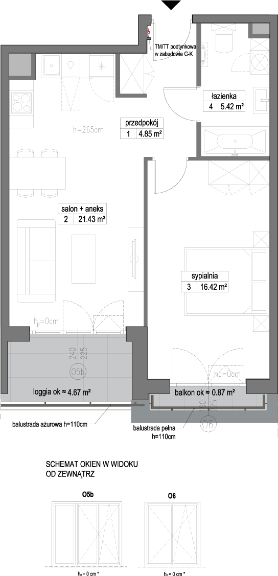 Plan 2 pok. 48m²