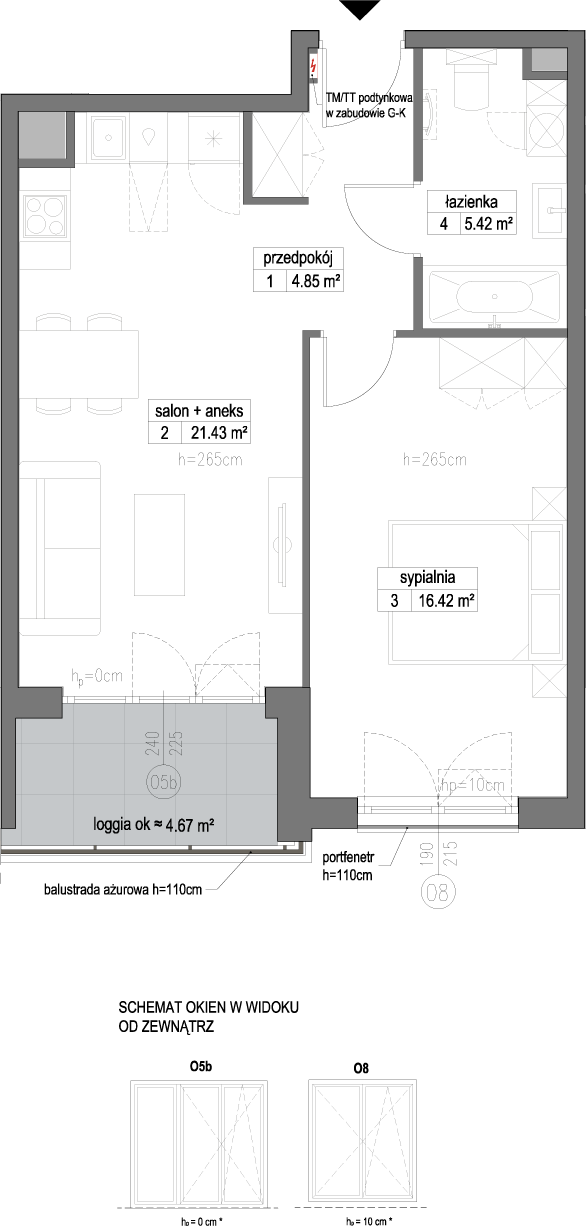 Plan 2 pok. 48m²