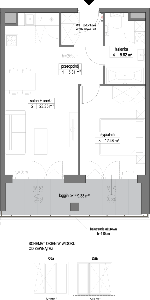 Plan 2 pok. 47m²