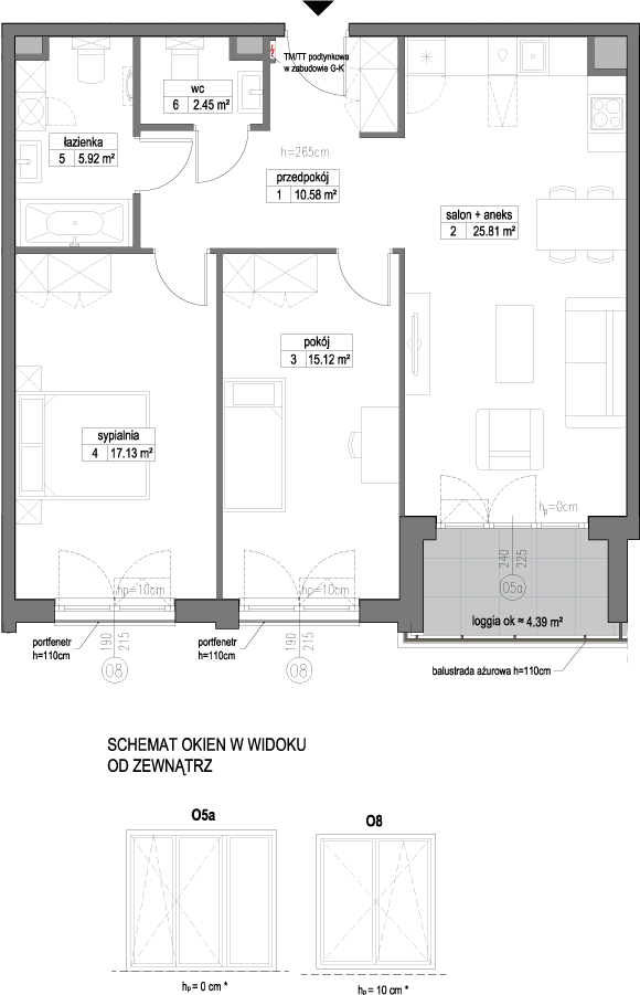 Plan 3 pok. 77m²