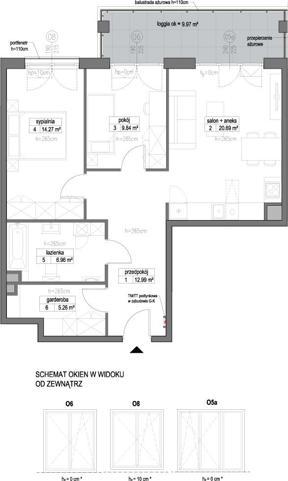 Plan 3 pok. 70m²