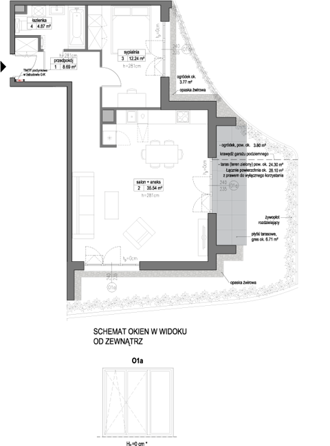 Plan 2 pok. 61m²