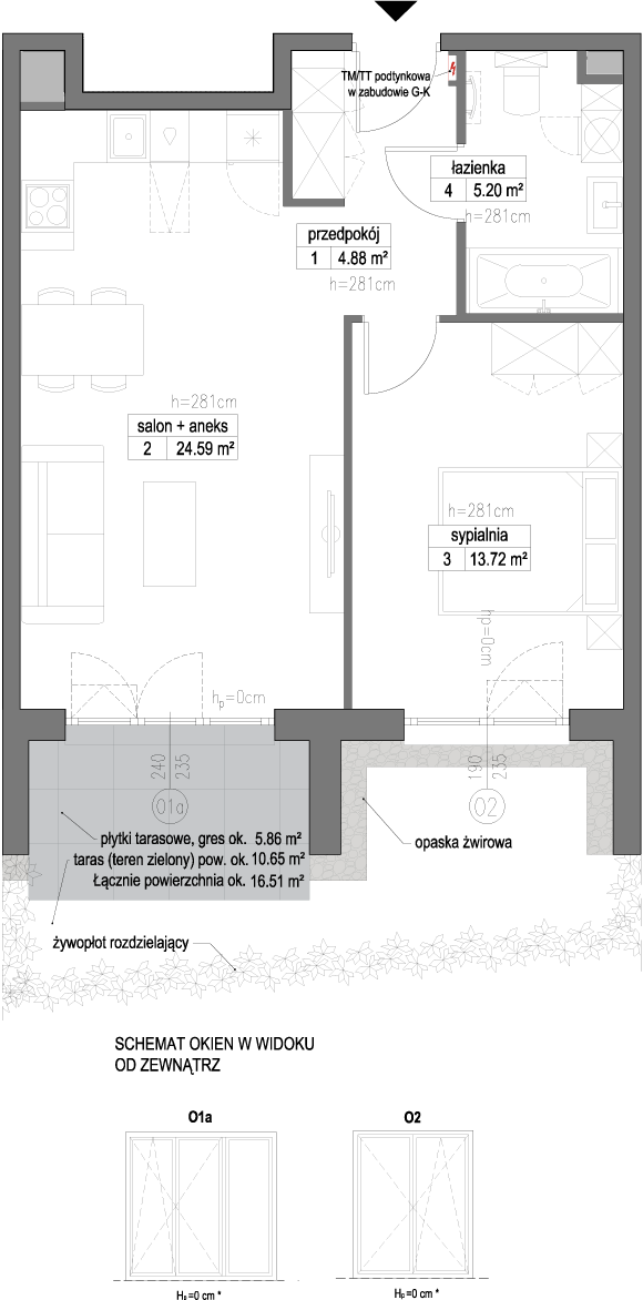Plan 2 pok. 48m²