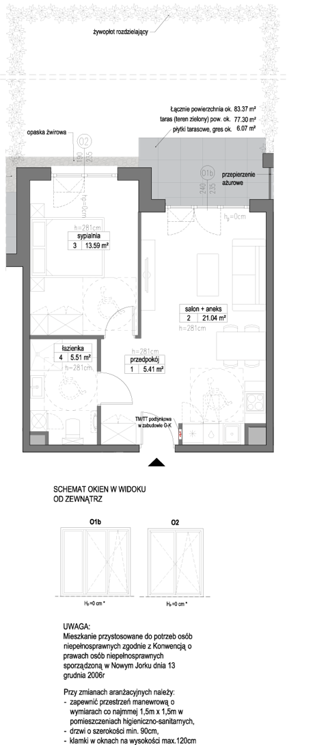 Plan 2 pok. 46m²