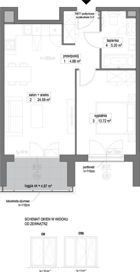 Plan 2 pok. 48m²