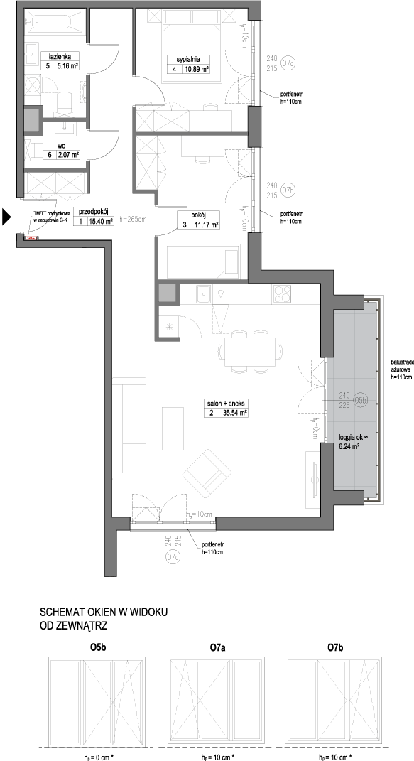 Plan 3 pok. 80m²