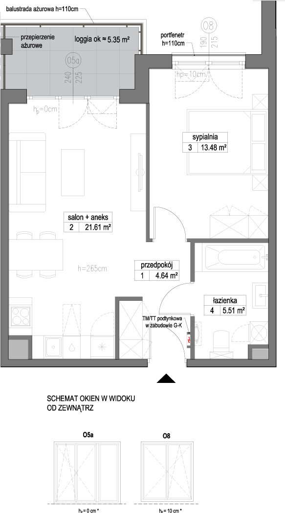 Plan 2 pok. 45m²