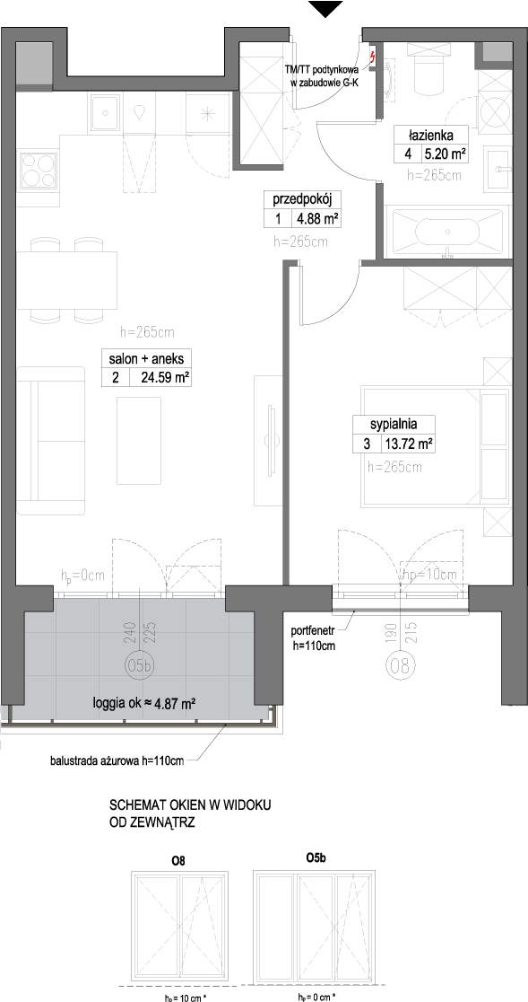 Plan 2 pok. 48m²