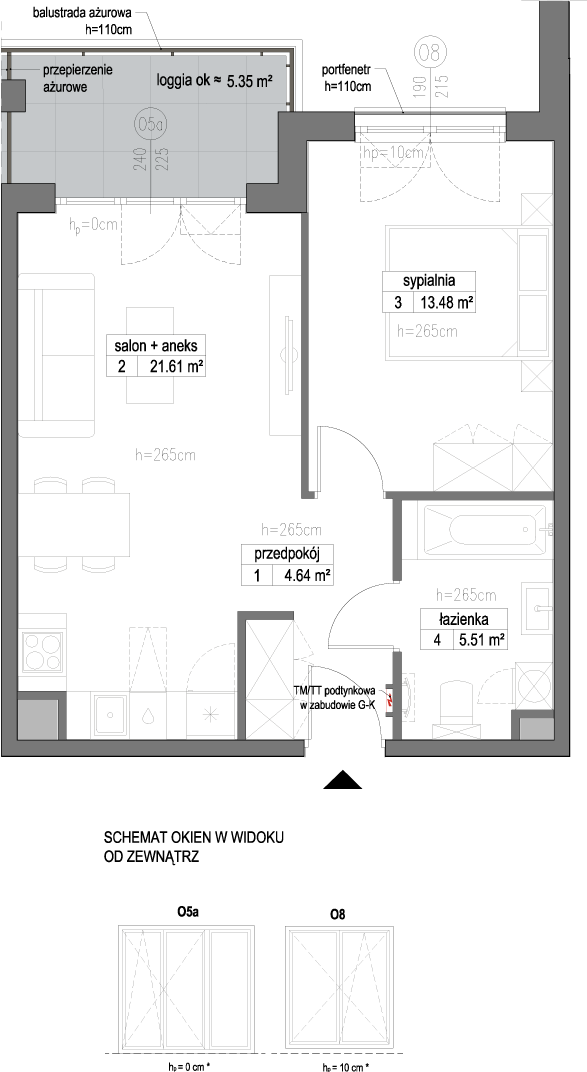 Plan 2 pok. 45m²