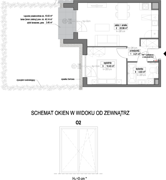 Plan 2 pok. 42m²