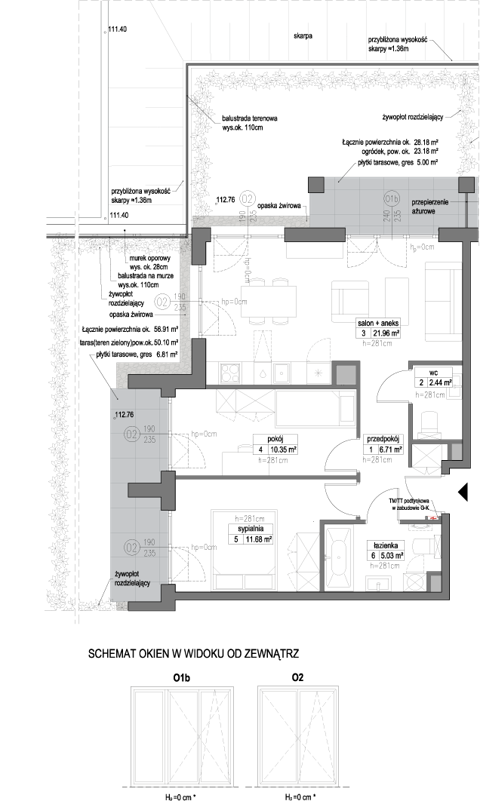 Plan 3 pok. 58m²