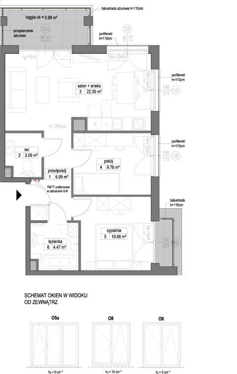 Plan 3 pok. 57m²