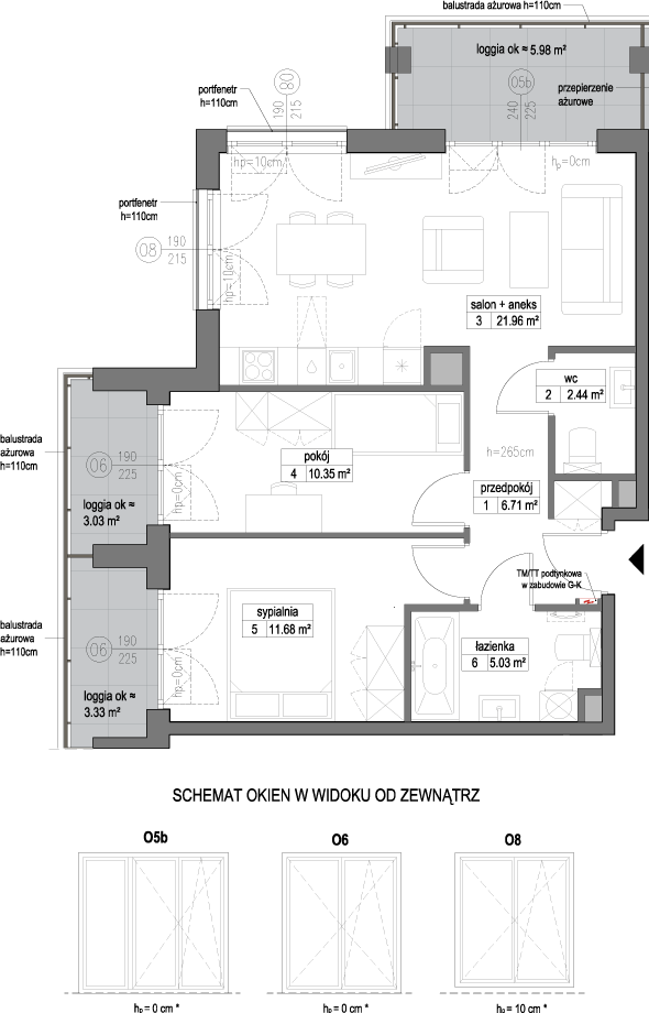 Plan 3 pok. 58m²